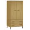 Adica Solid Wood Wardrobe 2 Doors In Brown With Metal Legs_2