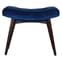 Aqua Velvet Curved Hallway Bench In Royal Blue And Walnut Furniture