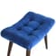 Aqua Velvet Curved Hallway Bench In Royal Blue And Walnut Furniture
