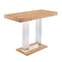 Caprice Large Oak Effect Bar Table With 6 Ripple White Stools_2