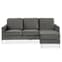 Chapmen Velvet Corner Sofa With Chrome Legs In Grey_3