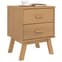 Dawlish Wooden Bedside Cabinet With 2 Drawers In Brown_2