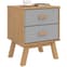 Dawlish Wooden Bedside Cabinet With 2 Drawers In Grey And Brown_2