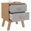 Dawlish Wooden Bedside Cabinet With 2 Drawers In Grey And Brown_3