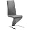 Demi Z Grey Faux Leather Dining Chairs With Chrome Feet In Pair_2