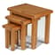 Earls Wooden Set Of 3 Nesting Tables In Chunky Solid Oak Furniture in