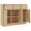 Exeter Wooden Sideboard With 3 Doors 3 Drawers In Sonoma Oak_4