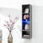 Goole LED Wall Mounted Tall Wooden Shelving Unit In Grey Gloss_2