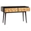 Horna Wooden Console Table With 2 Doors In Brown And Gold_2