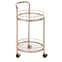 Huron Drinks Trolley Round With Glass Shelves In Rose Gold_2
