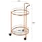 Huron Drinks Trolley Round With Glass Shelves In Rose Gold_3