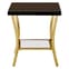 Kensick High Gloss Side Table With Gold Frame In Black Furniture in