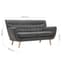 Lofting Fabric 3 Seater Sofa With Wooden Legs In Grey_5
