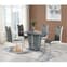 Memphis Small High Gloss Dining Table In Grey With Glass Top_2