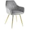 Quincy Grey Velvet Dining Chairs With Gold Legs In Pair Furniture in