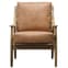 Radiant Leather Armchair With Wooden Frame In Brown_2