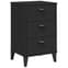 Widnes Wooden Bedside Cabinet With 3 Drawers In Black_2