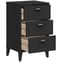 Widnes Wooden Bedside Cabinet With 3 Drawers In Black_3