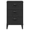 Widnes Wooden Bedside Cabinet With 3 Drawers In Black_4