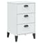 Widnes Wooden Bedside Cabinet With 3 Drawers In White_2