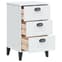 Widnes Wooden Bedside Cabinet With 3 Drawers In White_3