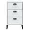 Widnes Wooden Bedside Cabinet With 3 Drawers In White_4