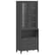Widnes Wooden Display Cabinet With 2 Drawers In Anthracite Grey_2