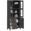 Widnes Wooden Display Cabinet With 3 Doors In Anthracite Grey_2