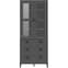 Widnes Wooden Display Cabinet With 3 Drawers In Anthracite Grey_4