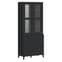 Widnes Wooden Display Cabinet With 3 Drawers In Black_2