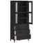 Widnes Wooden Display Cabinet With 3 Drawers In Black_3