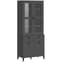 Widnes Wooden Display Cabinet With 4 Doors In Anthracite Grey_3