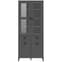 Widnes Wooden Display Cabinet With 4 Doors In Anthracite Grey_4