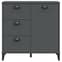 Widnes Wooden Sideboard With 3 Drawers In Anthracite Grey_4