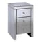 Saville Mirrored Bedside Cabinet With 3 Drawers In Silver_3