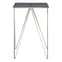 Shalom Square Black Glass Top Side Table With Silver Legs_4