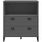 Widnes Wooden Bookcase With 2 Drawers In Anthracite Grey_4