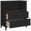 Widnes Wooden Bookcase With 2 Drawers In Black_3