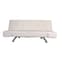 Venice Faux Leather Sofa Bed In White With Chrome Metal Legs_3