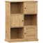 Vidor Wooden Bookcase With 3 Doors In Brown_2