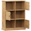 Vidor Wooden Bookcase With 3 Doors In Brown_4