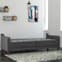 Vincenzo Tufted Futon Velvet Sofa Bed With Wooden Legs In Grey Furniture in Fashion