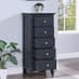 Lenox Wooden Chest Of 5 Drawers Narrow In Off Black_2