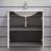 Reus Wall Hung Gloss Vanity Unit With 2 Doors In Smokey Silver_3
