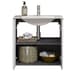 Reus Wall Hung Gloss Vanity Unit With 2 Doors In Smokey Silver_4
