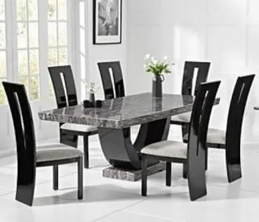 Decorate your dining room with beautiful dining table and chairs sets in glass, marble & high gloss.