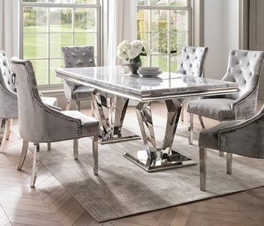 Decorate your dining room with beautiful dining table and chairs sets in glass, marble & high gloss.