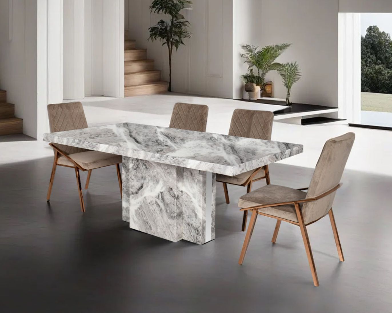 Elegant Marble Dining Sets