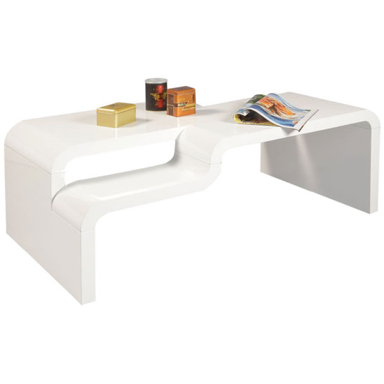 Photo of Pedro rectangular coffee table in white high gloss