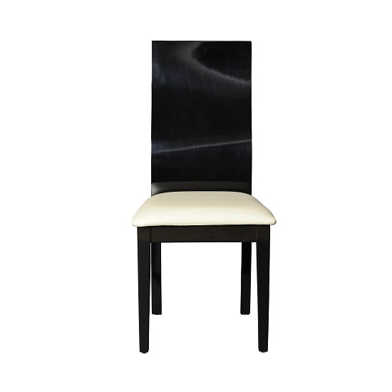 Elisa Dining Chair In Black With Silver Legs_1